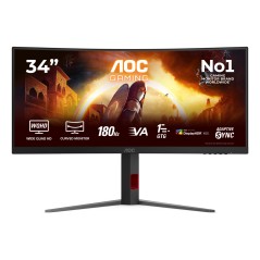 AOC G4 CU34G4CAP 34" Fast VA UltraWide Monitor - 3440x1440, 180Hz, HDMI & DisplayPort - Immerse Yourself in Stunning Clarity!